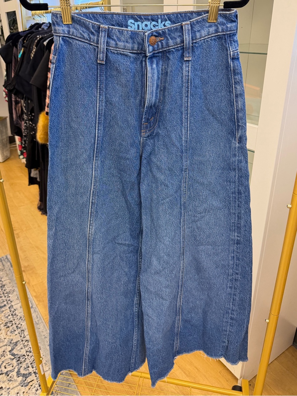 Mother Snacks The Lunch Line Sneak Fray Size 25 Wide Leg Denim - Picture 5 of 15